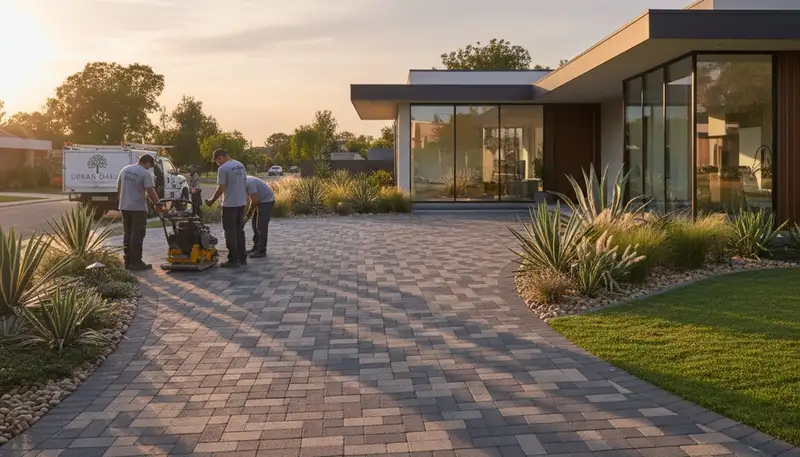 Driveway pavers installed in Stockton, CA for a durable, attractive landscaping upgrade