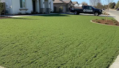 Fresh hydroseed application covering prepared soil by Chop Chop Landscaping in Stockton, CA
