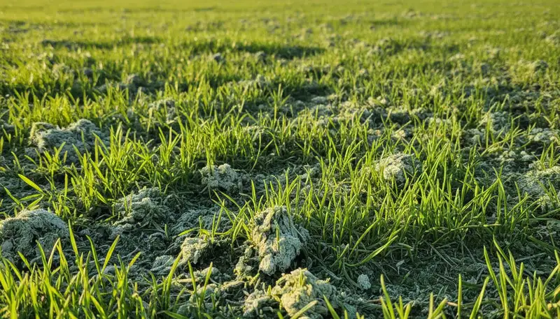 Hydroseeded lawn seedlings sprouting in Stockton, CA showing healthy grass growth and germination progress