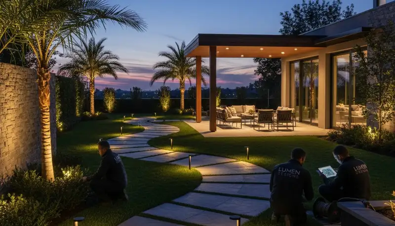 Landscape lighting installation in Stockton, CA for curb appeal, safety, and outdoor living