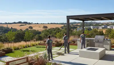 Landscaping crew in Stockton, CA providing professional yard care and landscape maintenance