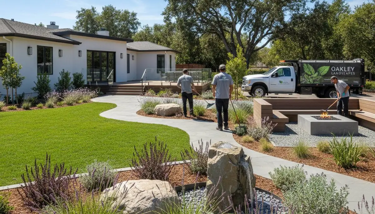 Landscaping team in Stockton, CA providing professional lawn care and outdoor maintenance