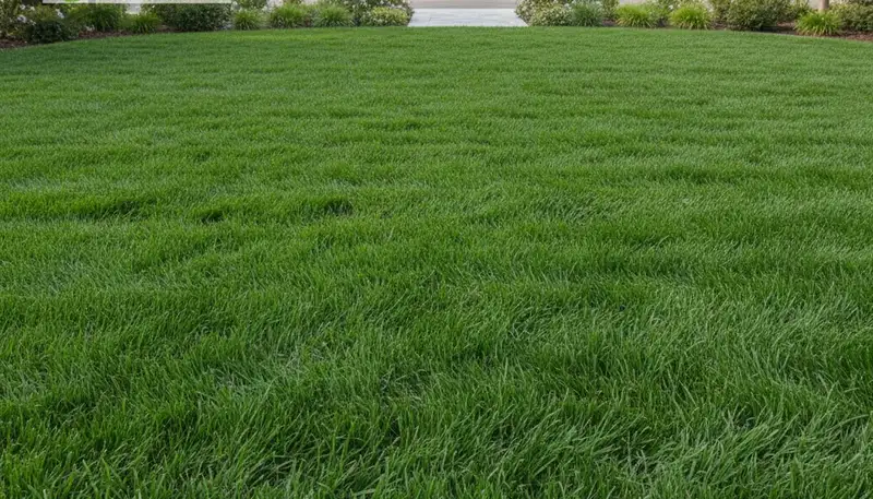 Lush green residential lawn showing professional lawn care results in Stockton, CA