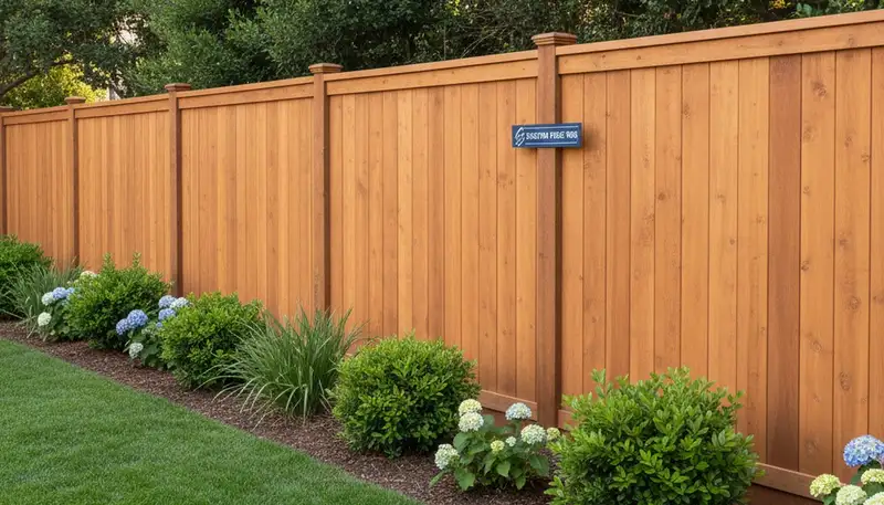 White wooden privacy fence installation by Chop Chop Landscaping in Stockton, CA residential yard